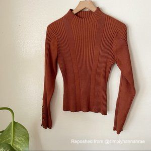 City Chic Ribbed Sweater Copper S16